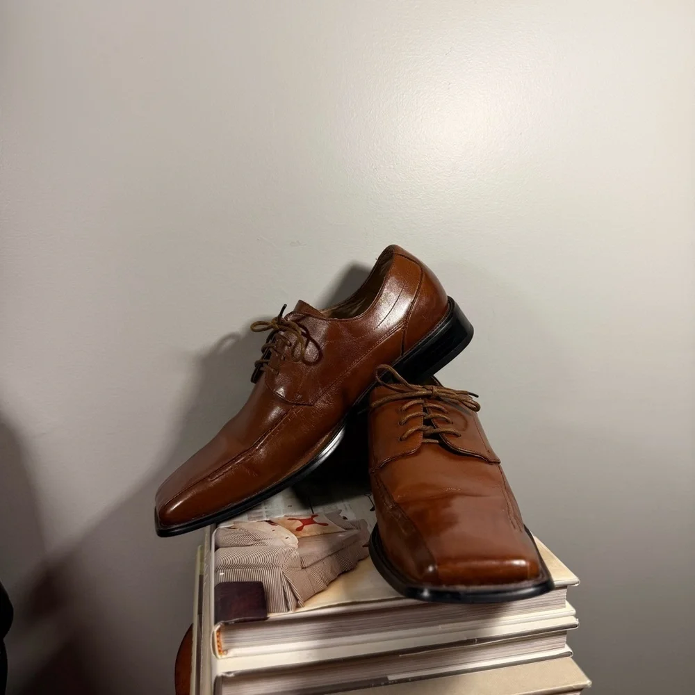 Stacy Adam’s Size 12M Classic Brown Leather Men's Dress Shoes